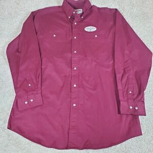 Wrangler Rugged Wear Shirt Men's Button Down Wine Color Size 16 Long Sleeve NWTG